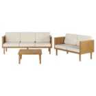 Beliani Garden Lounge Set With Table 5 Seater Baratti Acacia Wood Brown