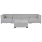 Beliani Garden Sofa With Ottoman 4 Seater Arezzo Modular Light Grey