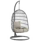 Beliani Hanging Chair with Stand ALLERA Metal Black
