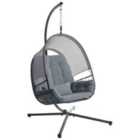 Beliani Hanging Chair with Stand Dark Grey ALVIANO