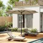 Garden Sanctuary Solar-powered LED Patio Umbrella - Beige