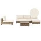 Beliani Garden Lounge Set With Table 4 Seater Varallo Left Hand Modular Rattan Grey