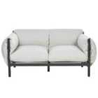 Beliani Garden Sofa 2 Seater Esperia Metal Grey