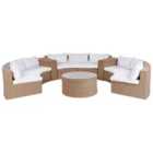 Beliani Garden Lounge Set With Table 9 Seater Severo Pe Rattan Sand Beige