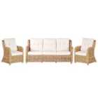 Beliani Garden Sofa Set 5 Seater Alessano Rattan Natural