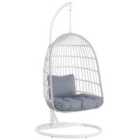 Beliani Hanging Chair with Stand ALLERA Metal White