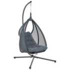 Beliani Hanging Chair with Stand Dark Grey AVEGNO
