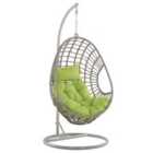 Beliani Hanging Chair with Stand ARPINO PE Rattan Beige