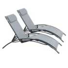 Madefor.Living Pair of Bali Sun Loungers - Grey