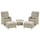 Beliani Garden Lounge Set With Table And Ottoman 2 Seater Ponza Pe Rattan Beige
