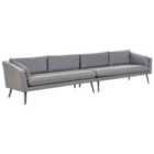 Beliani Garden Sofa 4 Seater Loretello Grey