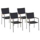 Beliani Set of 4 Garden Chairs GELA Pastel Pink