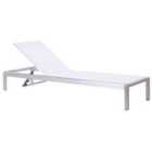 Beliani Aluminium Reclining Sun Lounger White FOSSATO