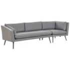 Beliani Garden Sofa 3 Seater Loretello Right Hand Grey