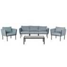 Beliani Garden Lounge Set With Table 5 Seater Skala Metal Dark Grey
