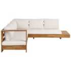 Beliani Garden Corner Sofa 5 Seater MARETTIMO Right Hand Acacia Wood Brown