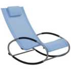 Beliani Rocking Sun Lounger Blue CAMPO