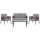 Beliani Garden Lounge Set With Table 4 Seater Sciacca Metal Grey