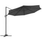 Outsunny 3 x 3(m) Cantilever Parasol Garden Umbrella with Cross Base Black