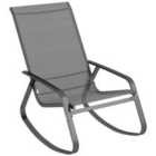 Outsunny Garden Rocking Chair with Armrests, High Back, Grey