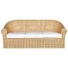 Beliani Garden Sofa 3 Seater Livadeia Rattan Natural