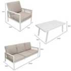 Jardi Aluminium 4 Piece Sofa Set - White