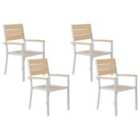 Beliani Set of 4 Garden Chairs PRATO Beige