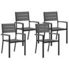 Beliani Set of 4 Garden Chairs PRATO Grey