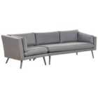 Beliani Garden Sofa 3 Seater Loretello Left Hand Grey