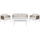 Beliani Garden Lounge Set With Table 5 Seater Borello Metal White