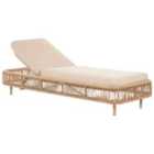 Beliani PE Rattan Reclining Sun Lounger Beige OSINI
