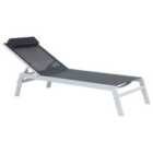 Beliani Aluminium Reclining Sun Lounger Black CATANIA II
