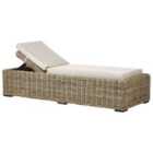 Beliani Rattan Sun Lounger with Cushion Taupe PALESE