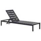 Beliani Aluminium Reclining Sun Lounger Black NARDO