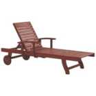 Beliani Acacia Wood Reclining Sun Lounger TOSCANA