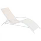 Beliani Steel Folding Garden Sun Lounger Beige GAETA