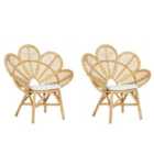 Beliani Set of 2 Peacock Chairs FLORENTINE Rattan Natural