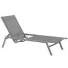 Beliani Steel Garden Sun Lounger Grey VERNAZZA
