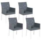 Beliani Set of 4 Garden Chairs BACOLI Fabric Dark Grey