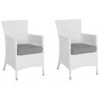 Beliani Set of 2 Garden Chairs with Cushions ITALY PE Rattan White