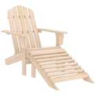 vidaXL Garden Adirondack Chair with Ottoman Solid Fir Wood