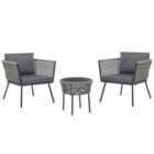 Beliani Bistro Set with Cushion GARGANO PE Rattan Grey
