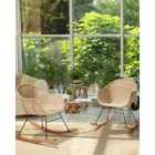 Beliani Set of 2 Rocking Chairs LAVINIO Rattan Natural