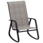 Outsunny Garden Rocking Chair with Armrests, High Back, Light Brown
