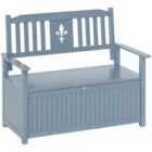 Outsunny 2 Seater Wood Garden Storage Bench Outdoor Storage Box Grey
