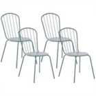Beliani Set of 4 Garden Chairs CALVI Metal Light Blue