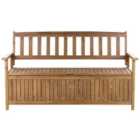 Beliani Garden Bench SOVANA 160 cm with Storage Acacia Wood Light Brown