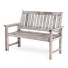 Vonhaus 2 Seater Wooden Grey Garden Bench
