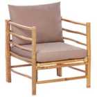 Beliani Garden Armchair CERRETO Bamboo Wood Taupe