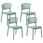 Beliani Set of 4 Garden Chairs PESARO White